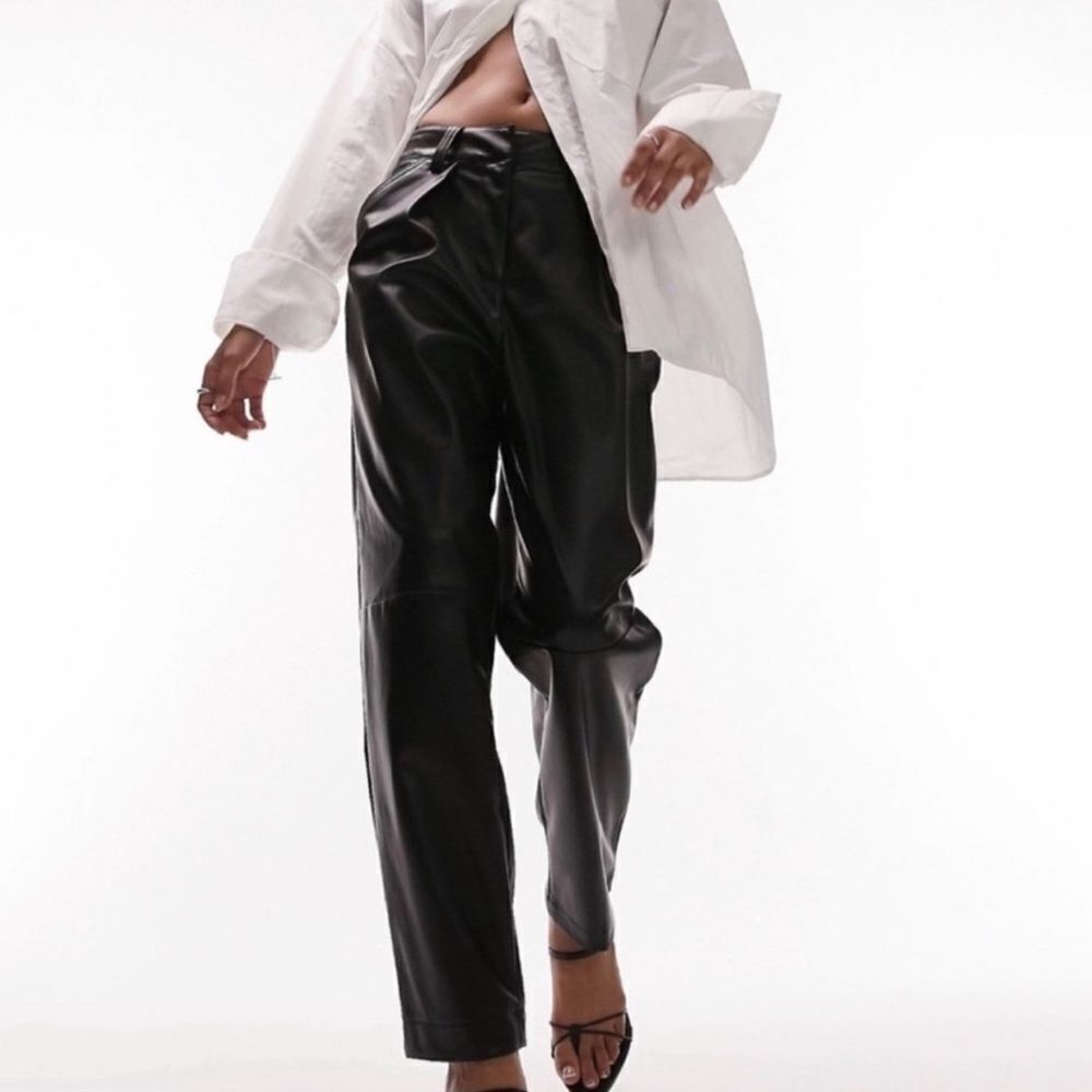 Topshop High‎ Waisted Faux Leather Pants New!